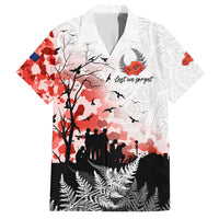 Kei Wareware Tatou New Zealand ANZAC Day Family Matching Short Sleeve Bodycon Dress and Hawaiian Shirt Lest We Forget LT05 Dad's Shirt - Short Sleeve White - Polynesian Pride