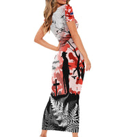 Kei Wareware Tatou New Zealand ANZAC Day Family Matching Short Sleeve Bodycon Dress and Hawaiian Shirt Lest We Forget LT05 - Polynesian Pride