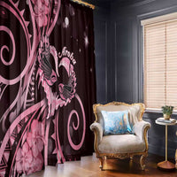 New Zealand Valentine Window Curtain Aroha Sweet Pink Piwakawaka