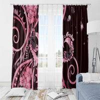 New Zealand Valentine Window Curtain Aroha Sweet Pink Piwakawaka