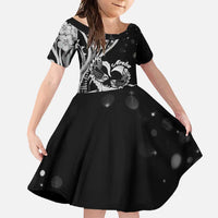 New Zealand Valentine Family Matching Mermaid Dress and Hawaiian Shirt Aroha Gray Piwakawaka