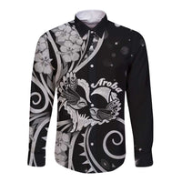 New Zealand Valentine Long Sleeve Button Shirt Aroha Gray Piwakawaka LT05 Unisex Gray - Polynesian Pride