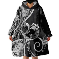New Zealand Valentine Wearable Blanket Hoodie Aroha Gray Piwakawaka LT05 - Polynesian Pride