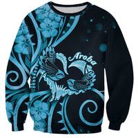 New Zealand Valentine Sweatshirt Aroha Cyan Piwakawaka LT05 Unisex Cyan - Polynesian Pride