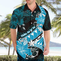 Personalised Hawaii Valentine Day Hawaiian Shirt Polynesian Hibiscus Art Style Turquoise LT05 - Polynesian Pride