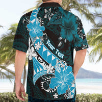 Personalised Hawaii Valentine Day Hawaiian Shirt Polynesian Hibiscus Art Style Turquoise LT05 - Polynesian Pride