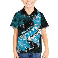 Personalised Hawaii Valentine Day Hawaiian Shirt Polynesian Hibiscus Art Style Turquoise LT05 - Polynesian Pride