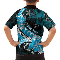Personalised Hawaii Valentine Day Hawaiian Shirt Polynesian Hibiscus Art Style Turquoise LT05 - Polynesian Pride