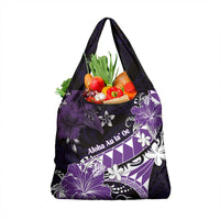 Hawaii Valentine Day Grocery Bag Polynesian Hibiscus Art Style Purple LT05 1-pack One Size Purple - Polynesian Pride