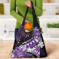 Hawaii Valentine Day Grocery Bag Polynesian Hibiscus Art Style Purple LT05 - Polynesian Pride