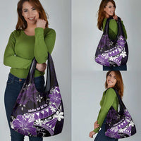 Hawaii Valentine Day Grocery Bag Polynesian Hibiscus Art Style Purple LT05 - Polynesian Pride