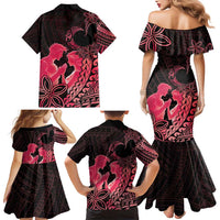 Alofa Samoa Valentine Red Family Matching Mermaid Dress and Hawaiian Shirt Love Is The Greatest Thing