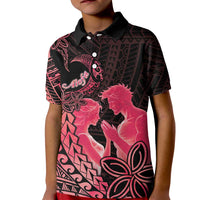 Alofa Samoa Valentine Red Kid Polo Shirt Love Is The Greatest Thing LT05 Kid Red - Polynesian Pride