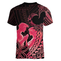 Alofa Samoa Valentine Red Women V-Neck T-Shirt Love Is The Greatest Thing