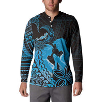 Alofa Samoa Valentine Blue Button Sweatshirt Love Is The Greatest Thing
