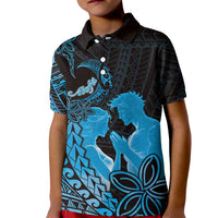Alofa Samoa Valentine Blue Kid Polo Shirt Love Is The Greatest Thing LT05 Kid Blue - Polynesian Pride