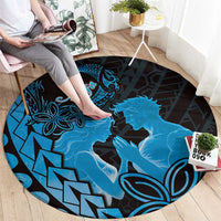 Alofa Samoa Valentine Blue Round Carpet Love Is The Greatest Thing LT05 - Polynesian Pride