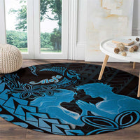 Alofa Samoa Valentine Blue Round Carpet Love Is The Greatest Thing LT05 - Polynesian Pride