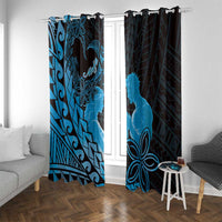 Alofa Samoa Valentine Blue Window Curtain Love Is The Greatest Thing LT05 With Grommets Blue - Polynesian Pride