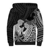Alofa Samoa Valentine Black Sherpa Hoodie Love Is The Greatest Thing