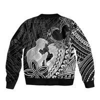 Alofa Samoa Valentine Black Sleeve Zip Bomber Jacket Love Is The Greatest Thing