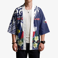 Personalised Wake Island Kimono Tribal Pattern With Hibiscus Flowers