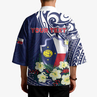 Personalised Wake Island Kimono Tribal Pattern With Hibiscus Flowers