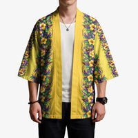 Aloha Hawaii Mardi Gras Kimono Gold Style