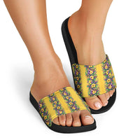 Aloha Hawaii Mardi Gras Slide Sandals Gold Style