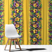 Aloha Hawaii Mardi Gras Window Curtain Gold Style