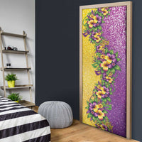 Hawaii Mardi Gras Door Cover Plumeria Lei Beads Glitter Style LT05 - Polynesian Pride
