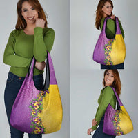 Hawaii Mardi Gras Grocery Bag Plumeria Lei Beads Glitter Style LT05 - Polynesian Pride