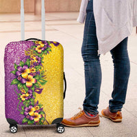 Hawaii Mardi Gras Luggage Cover Plumeria Lei Beads Glitter Style LT05 Colorful - Polynesian Pride