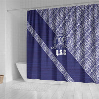 Tonga Queen Salote College Shower Curtain 100 Years Anniversary Navy Color LT05 - Polynesian Pride