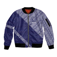 Tonga Queen Salote College Sleeve Zip Bomber Jacket 100 Years Anniversary Navy Color LT05 Unisex Navy - Polynesian Pride