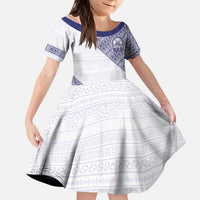 Tonga Queen Salote College Kid Short Sleeve Dress 100 Years Anniversary White Color