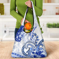 Polynesia Paisley Grocery Bag Mix Navy Polynesian Pattern