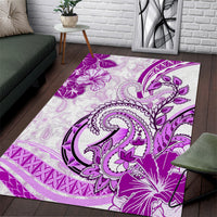 Polynesia Paisley Area Rug Mix Pink Polynesian Pattern
