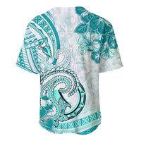 Polynesia Paisley Baseball Jersey Mix Teal Polynesian Pattern LT05 - Polynesian Pride