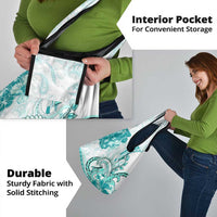 Polynesia Paisley Grocery Bag Mix Teal Polynesian Pattern