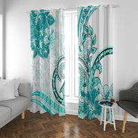 Polynesia Paisley Window Curtain Mix Teal Polynesian Pattern