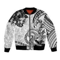 Polynesia Paisley Bomber Jacket Mix White Polynesian Pattern LT05 Unisex White - Polynesian Pride