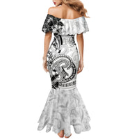 Polynesia Paisley Family Matching Mermaid Dress and Hawaiian Shirt Mix White Polynesian Pattern LT05 - Polynesian Pride