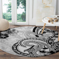 Polynesia Paisley Round Carpet Mix White Polynesian Pattern LT05 - Polynesian Pride