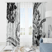 Polynesia Paisley Window Curtain Mix White Polynesian Pattern