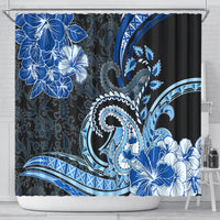Polynesia Paisley Shower Curtain Mix Blue Polynesian Pattern