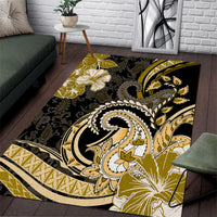 Polynesia Paisley Area Rug Mix Gold Polynesian Pattern