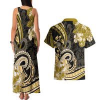 Polynesia Paisley Couples Matching Tank Maxi Dress and Hawaiian Shirt Mix Gold Polynesian Pattern LT05 - Polynesian Pride