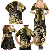 Polynesia Paisley Family Matching Summer Maxi Dress and Hawaiian Shirt Mix Gold Polynesian Pattern LT05 - Polynesian Pride