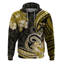 Polynesia Paisley Zip Hoodie Mix Gold Polynesian Pattern LT05 Pullover Hoodie Gold - Polynesian Pride
